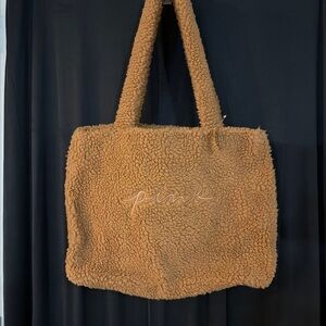 PINK Victoria's Secret Beige Sherpa Tote